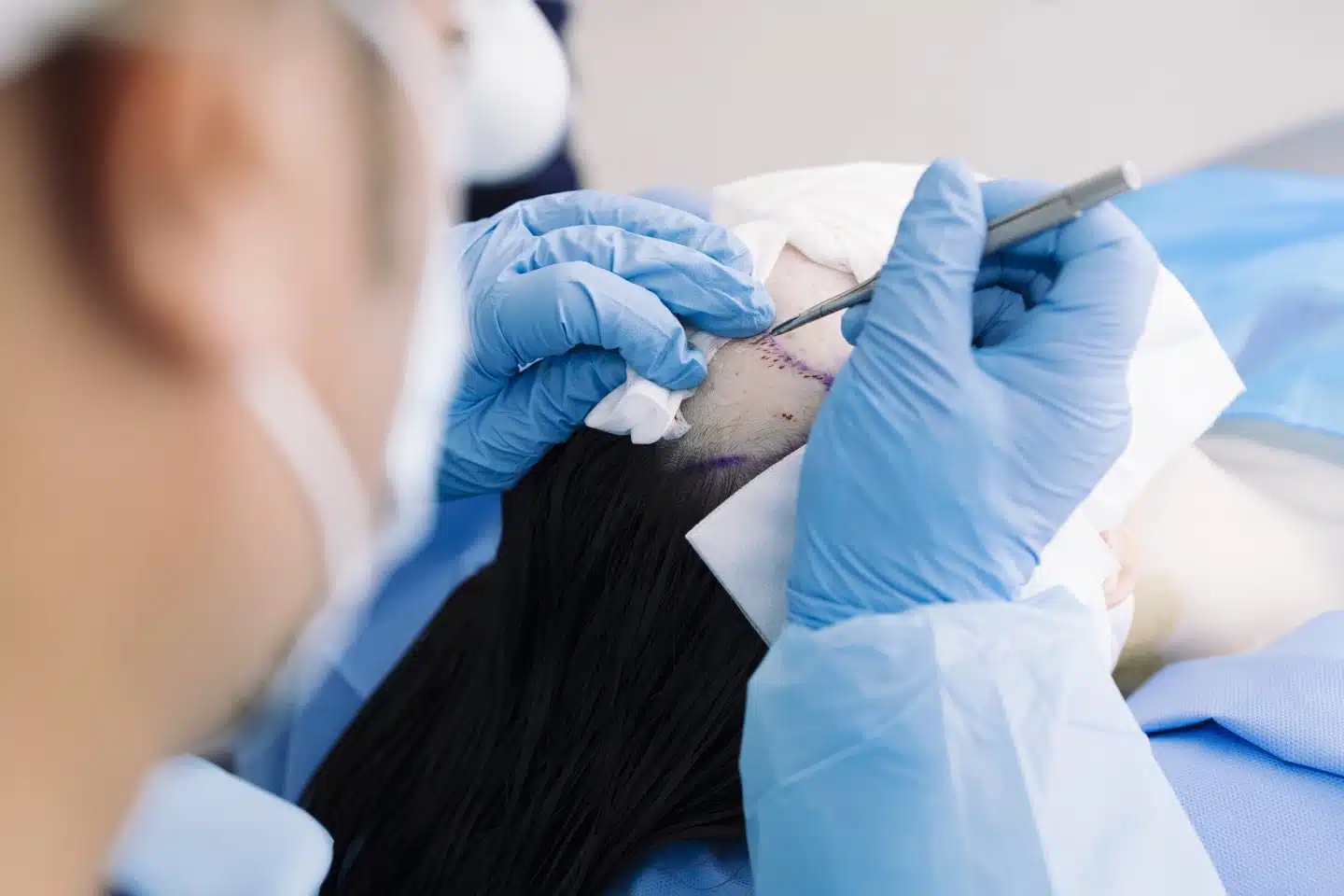 Hair Dr Clinic Doctor Examining Patient